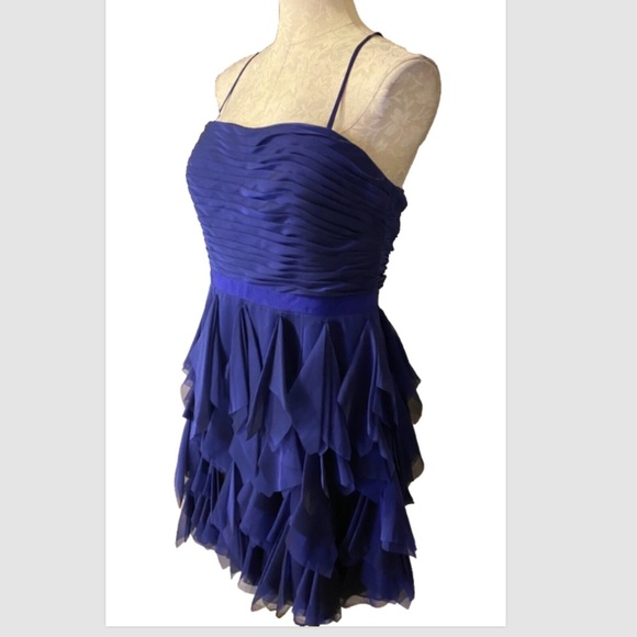 Adrianna Papell Dress Purple 12 Flutter Party Cocktail Cruise Wedding - Picture 4 of 10